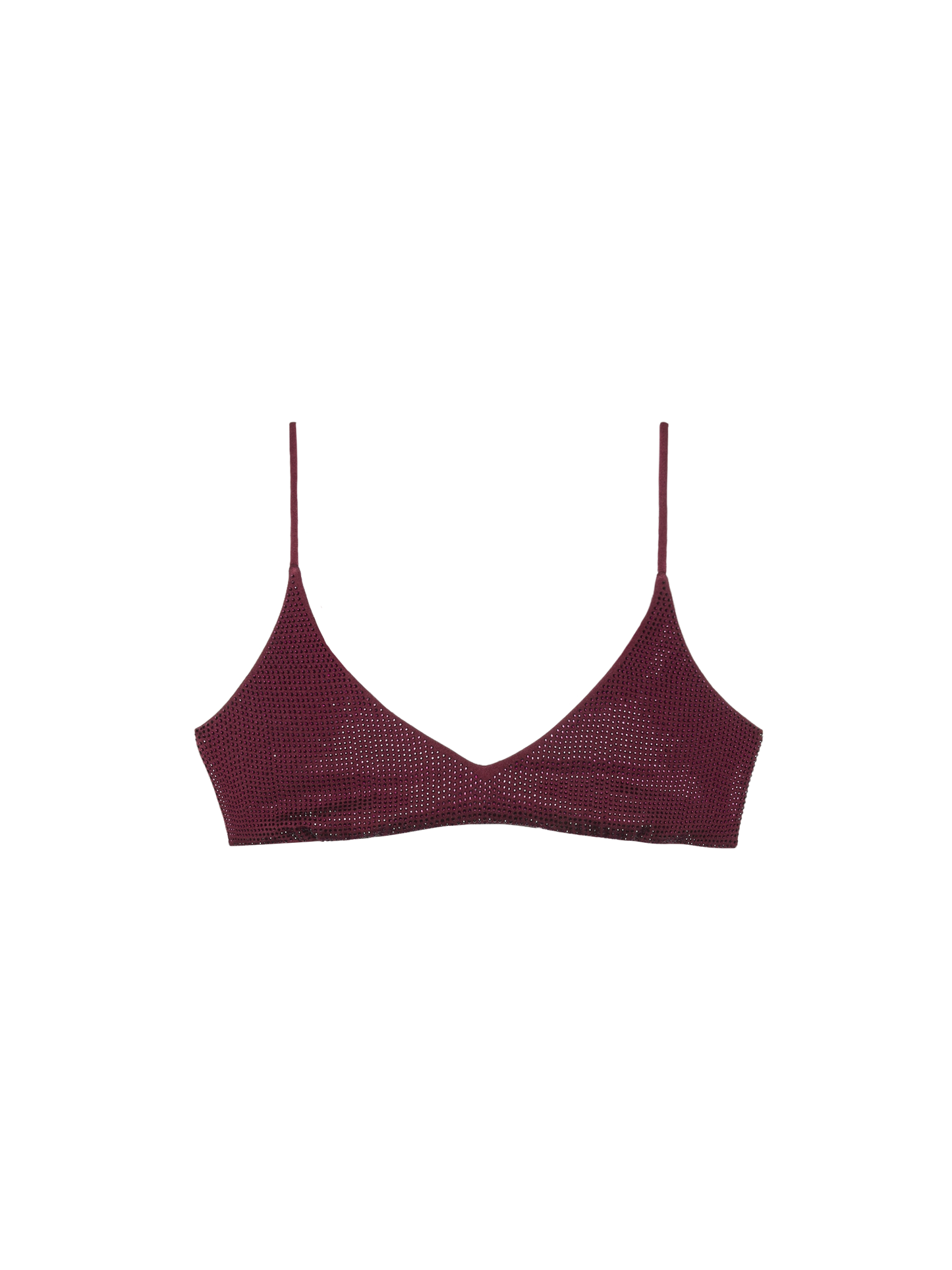 Paloma burgundy scoop bralette with rhinestone embellishment - MC2 Saint Barth