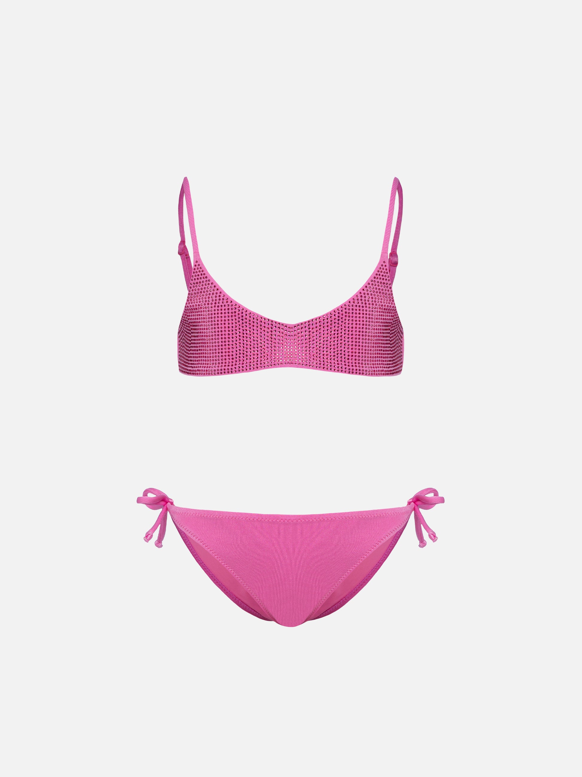 Paloma Jr pink bralette bikini with rhinestones - MC2 Saint Barth