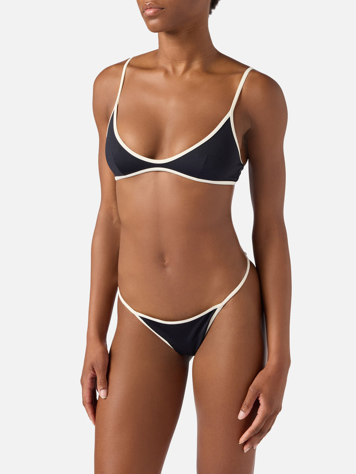Bikini Paloma Zephire String nero con profili a contrasto
