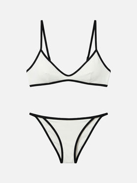 Bikini Paloma Zephire String panna con profili a contrasto
