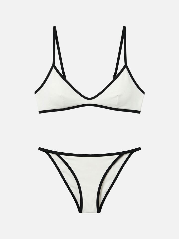 Bikini Paloma Zephire String panna con profili a contrasto
