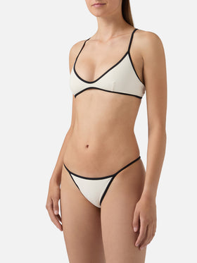 Paloma Zephire String cream bikini with contrast trims
