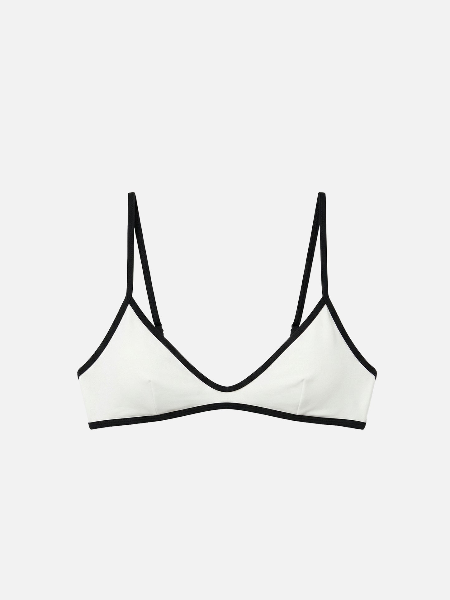 Top bikini Paloma String bralette panna con profili a contrasto