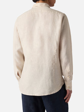 Herrenhemd aus cremefarbenem Leinen Pamplona