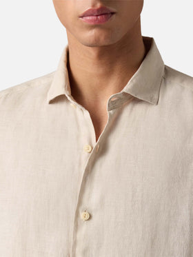 Camicia Pamplona in lino panna