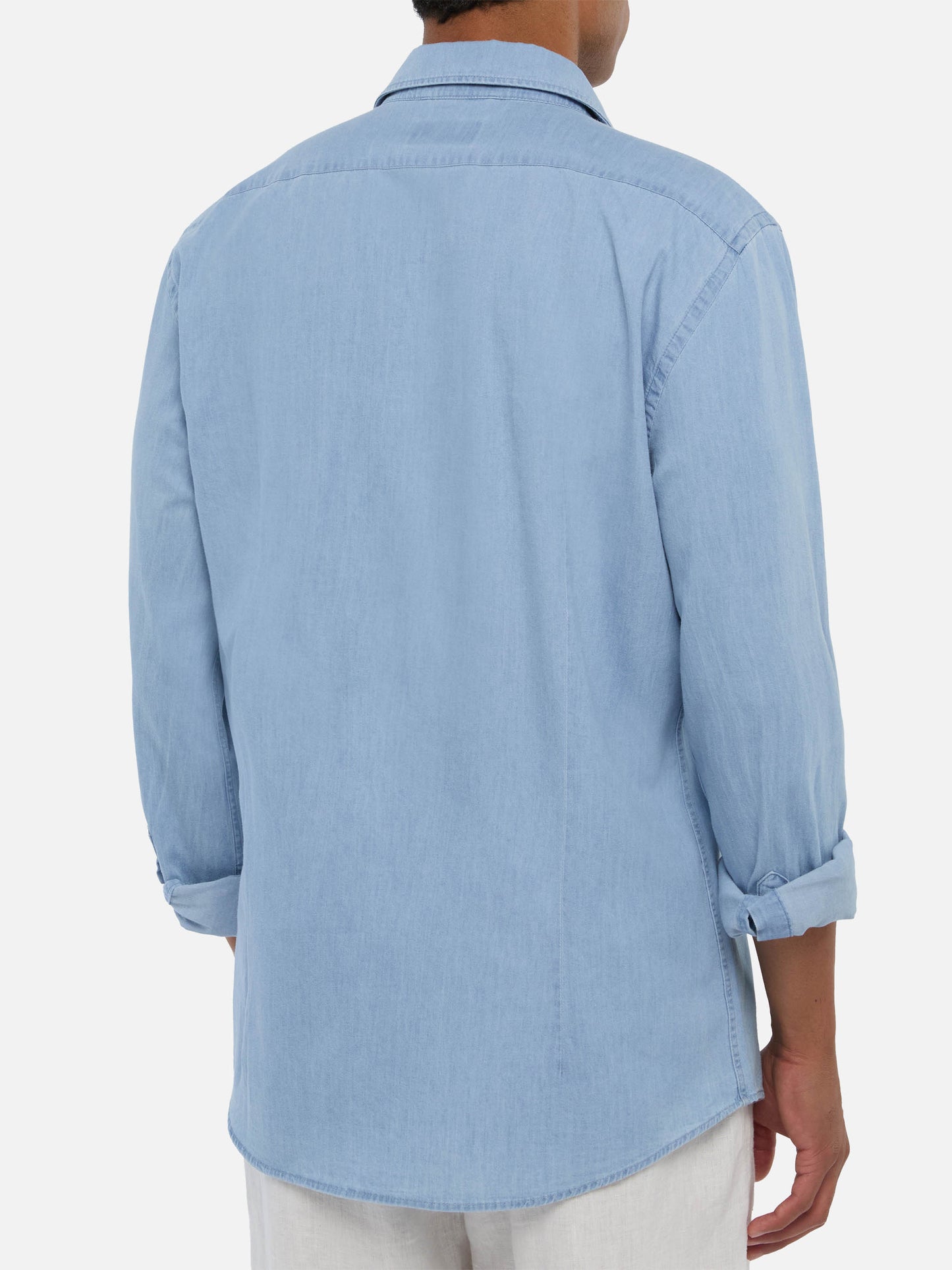 Helles, jeansblaues Chambray-Hemd Pamplona