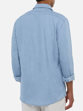 Helles, jeansblaues Chambray-Hemd Pamplona