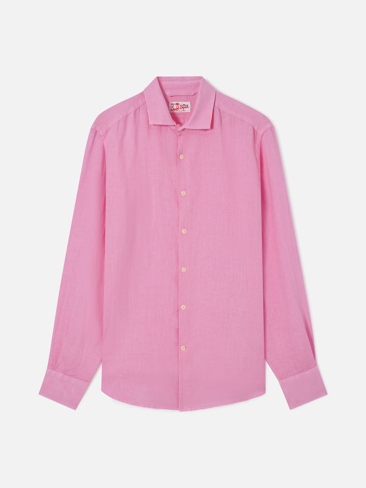 Camicia Pamplona in lino rosa