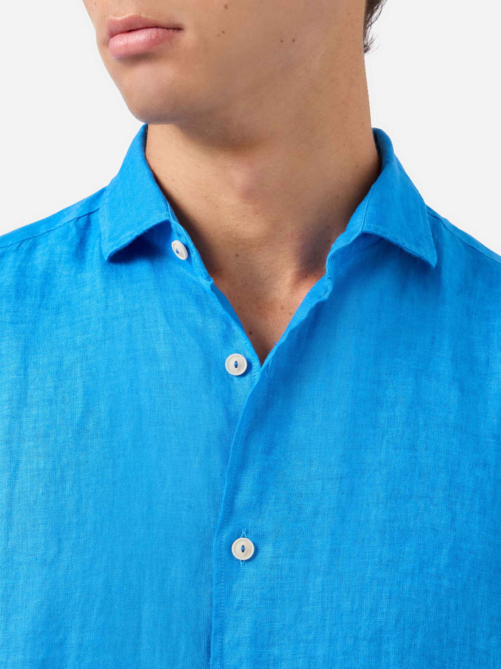 Camisa de lino Pamplona bluette 