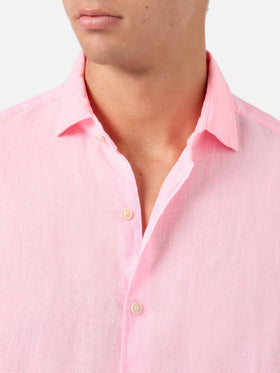 Leinenhemd Pamplona in Fluo-Pink 