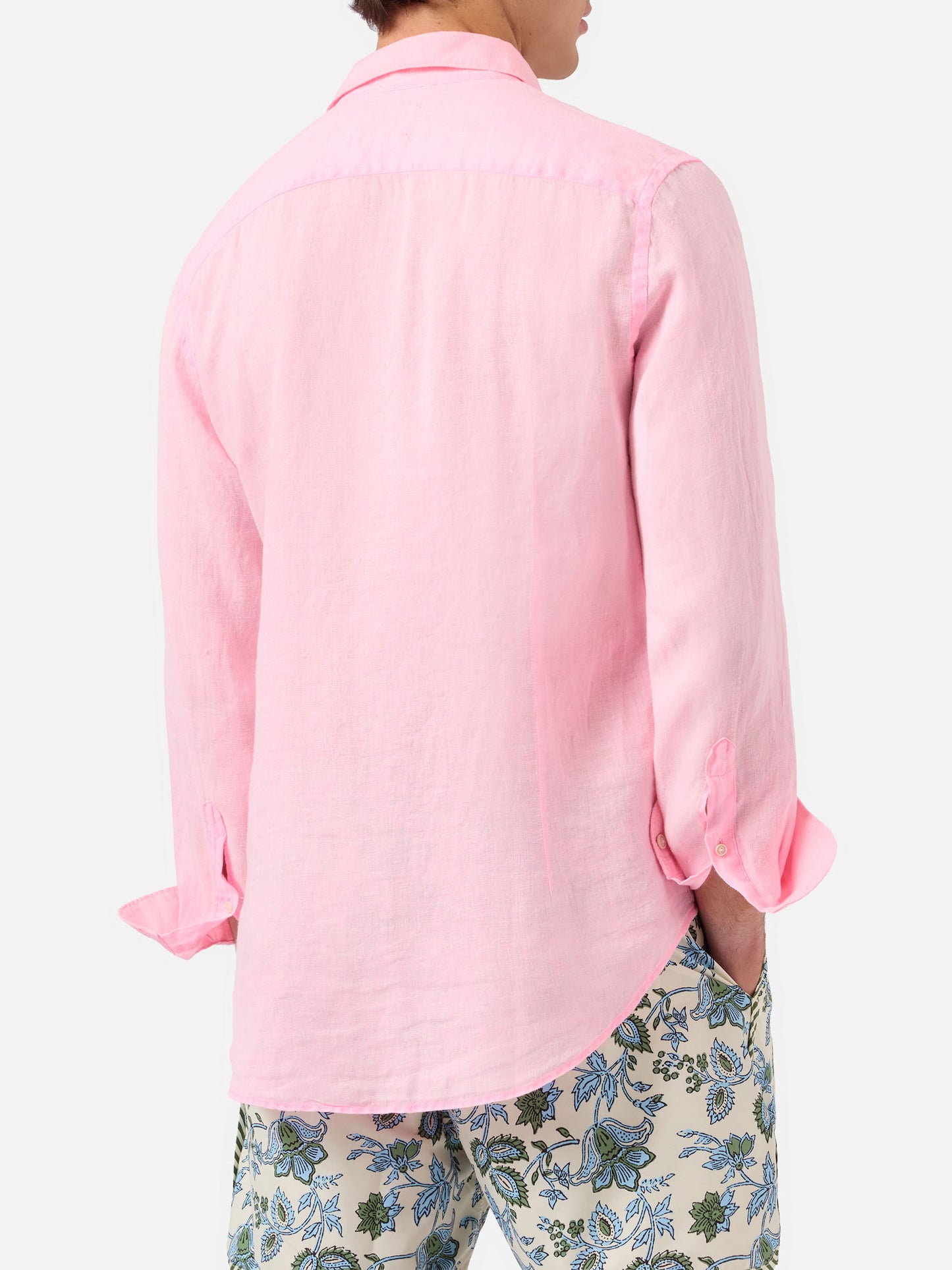 Leinenhemd Pamplona in Fluo-Pink 