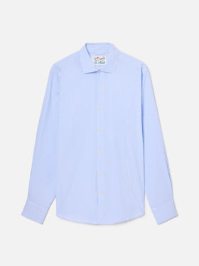 Camicia Pamplona in seersucker a righe azzurre