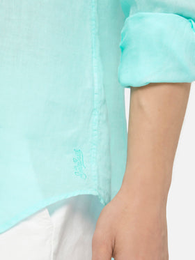 Water green linen shirt Pamplona - MC2 Saint Barth