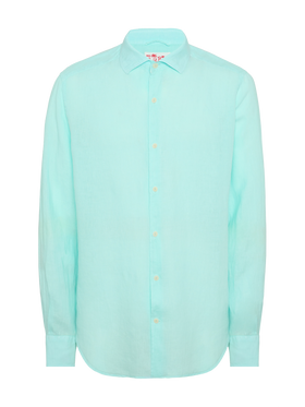 Water green linen shirt Pamplona - MC2 Saint Barth