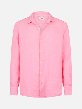 Bubble pink linen shirt Pamplona