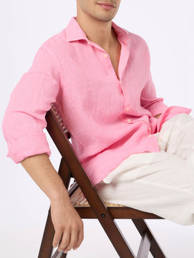 Bubble pink linen shirt Pamplona