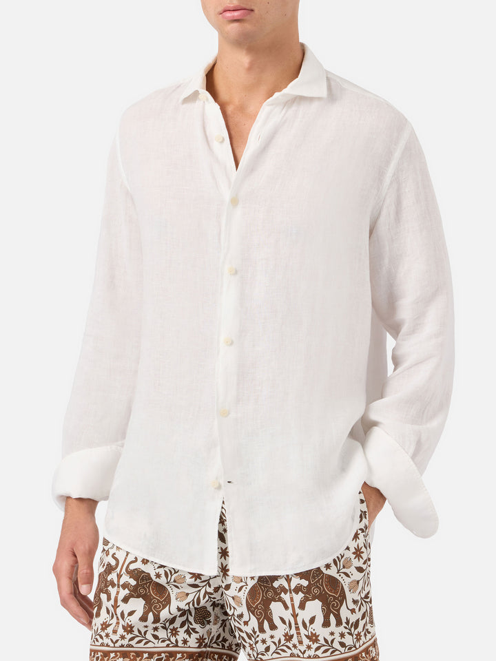 Camicia Pamplona in lino bianco