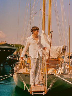 Camicia Pamplona in lino bianco