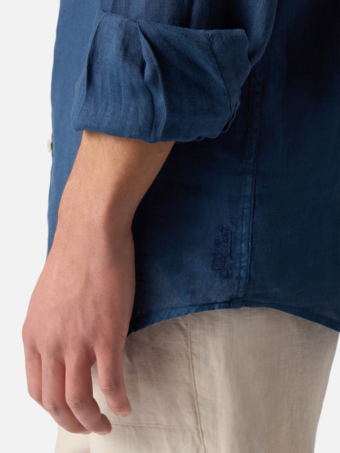 Marineblaues Leinenhemd Pamplona