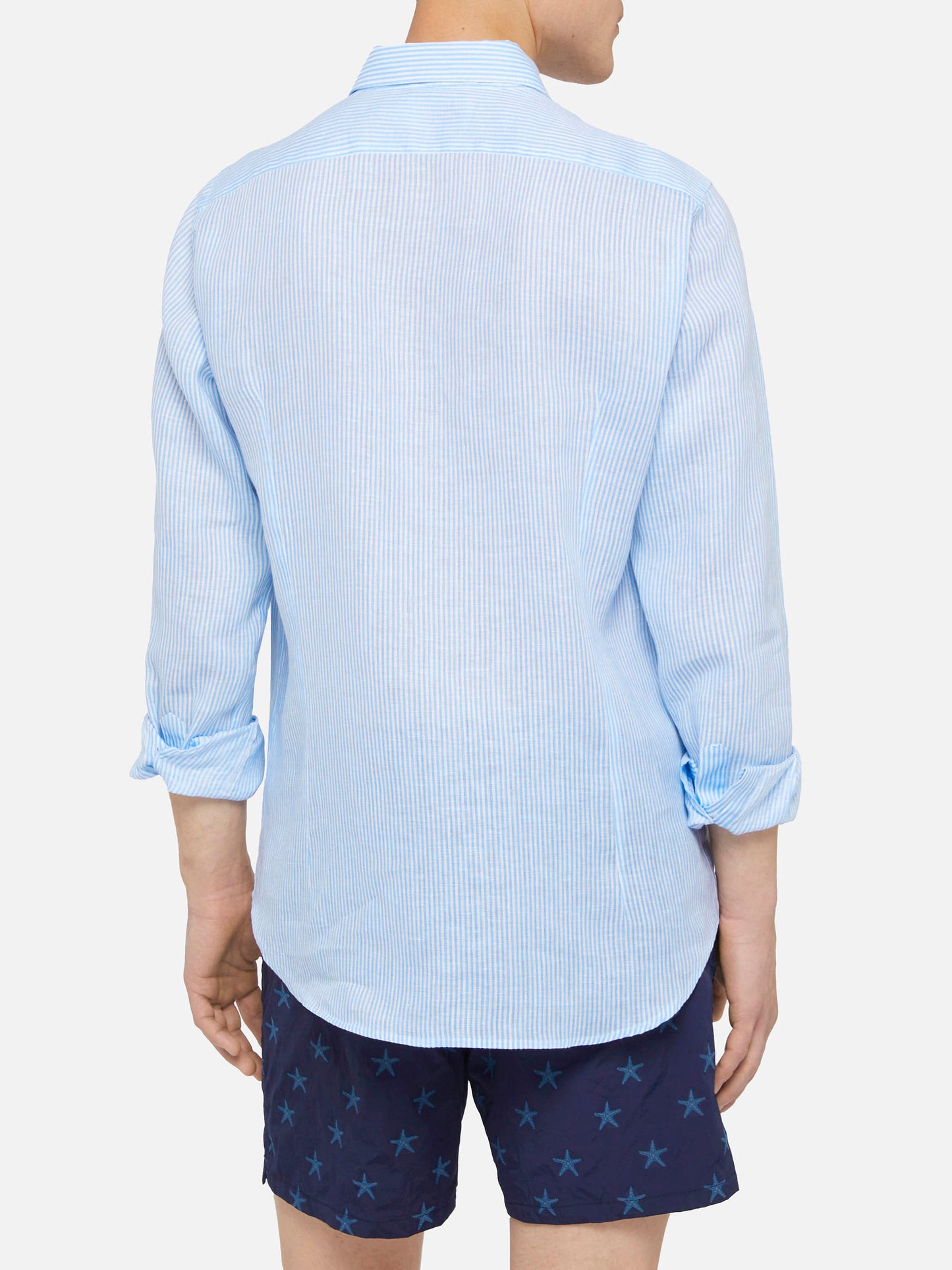 Light blue striped linen shirt Pamplona - MC2 Saint Barth