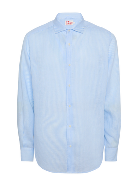 Light blue striped linen shirt Pamplona - MC2 Saint Barth