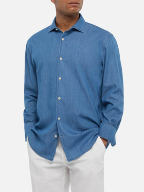 Dark denim blue chambray shirt Pamplona