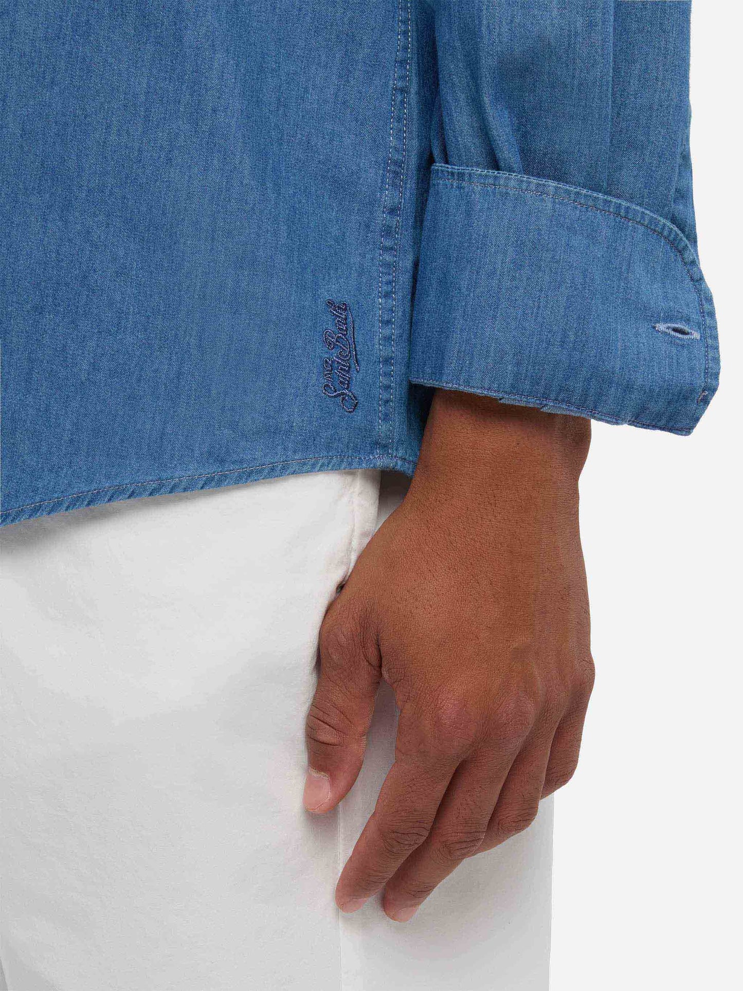 Dark denim blue chambray shirt Pamplona