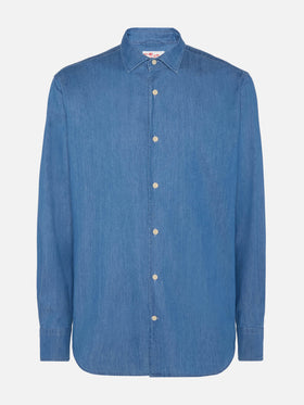 Dark denim blue chambray shirt Pamplona