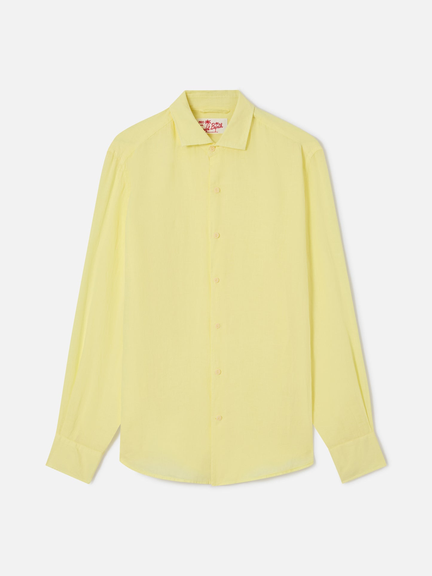 Camicia Pamplona in lino giallo chiaro
