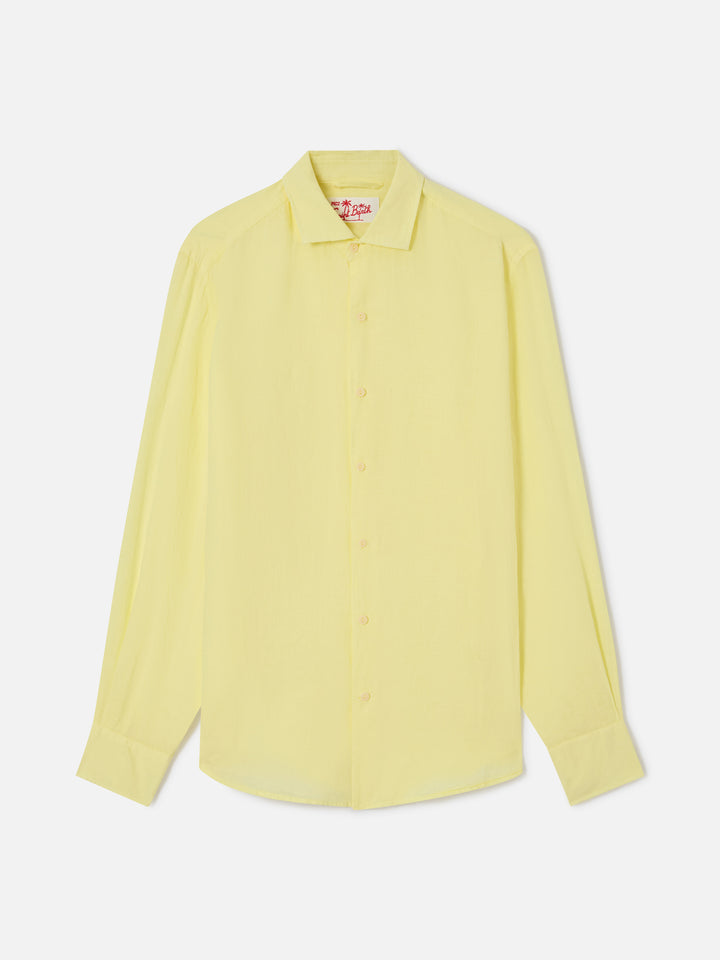 Camicia Pamplona in lino giallo chiaro
