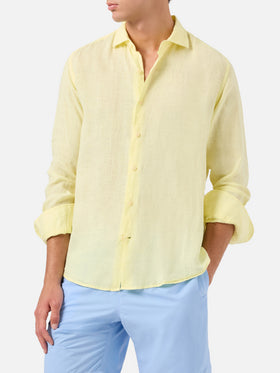 Camicia Pamplona in lino giallo chiaro