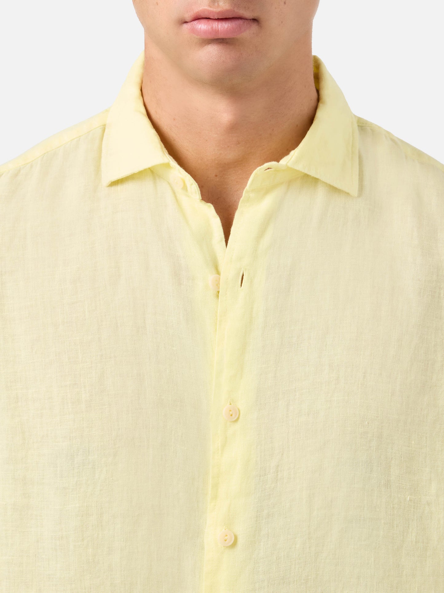 Camicia Pamplona in lino giallo chiaro