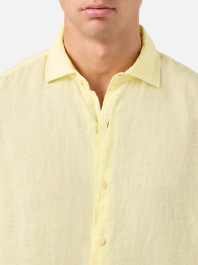 Camicia Pamplona in lino giallo chiaro