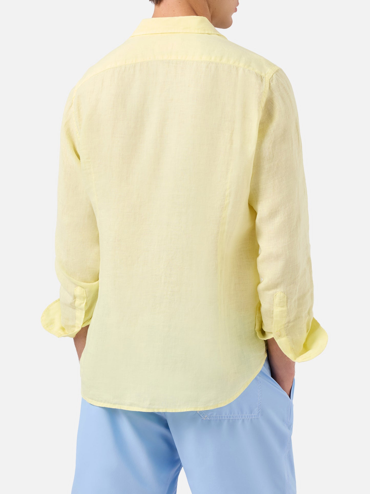 Camicia Pamplona in lino giallo chiaro