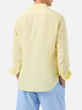 Camicia Pamplona in lino giallo chiaro