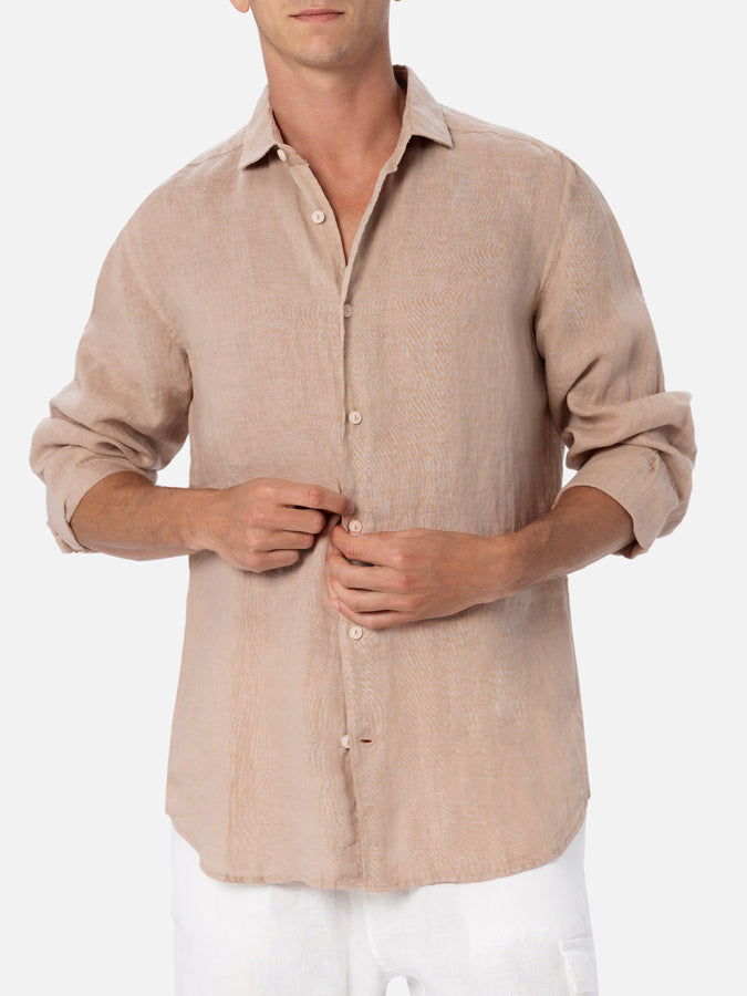 Mc2 Saint Barth Man beige linen shirt Pamplona