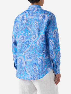Linen shirt Pamplona with paisley print
