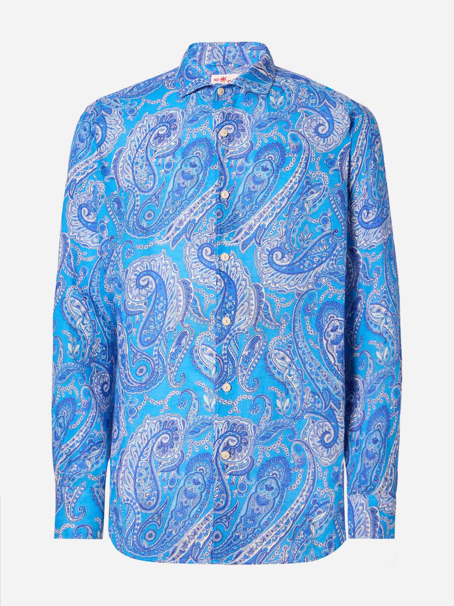 Linen shirt Pamplona with paisley print