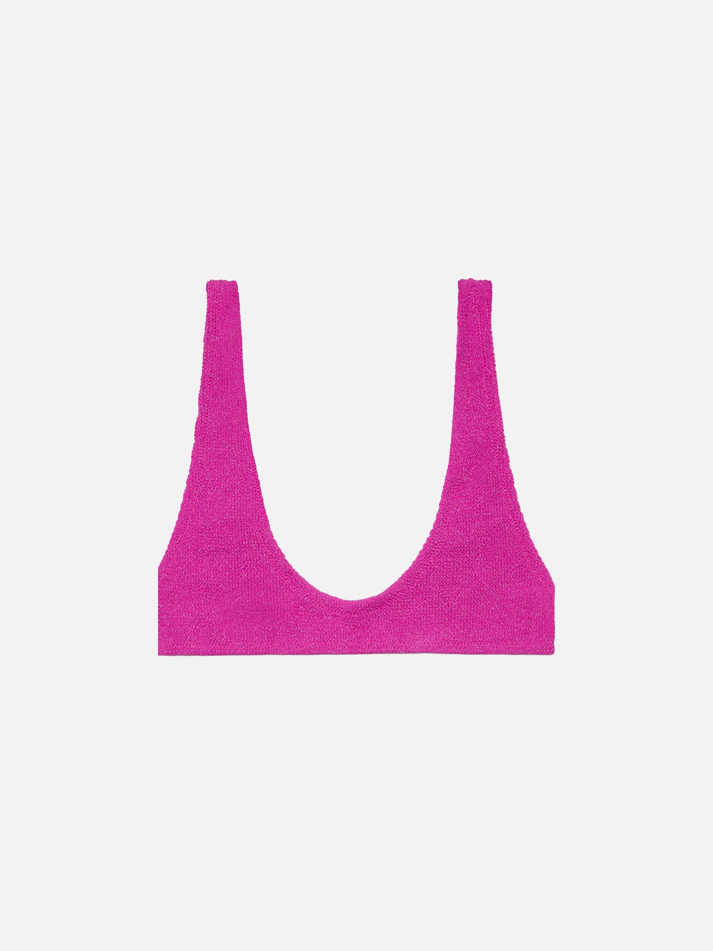 Pamy bralette tiny in tessuto crinkle lurex fucsia