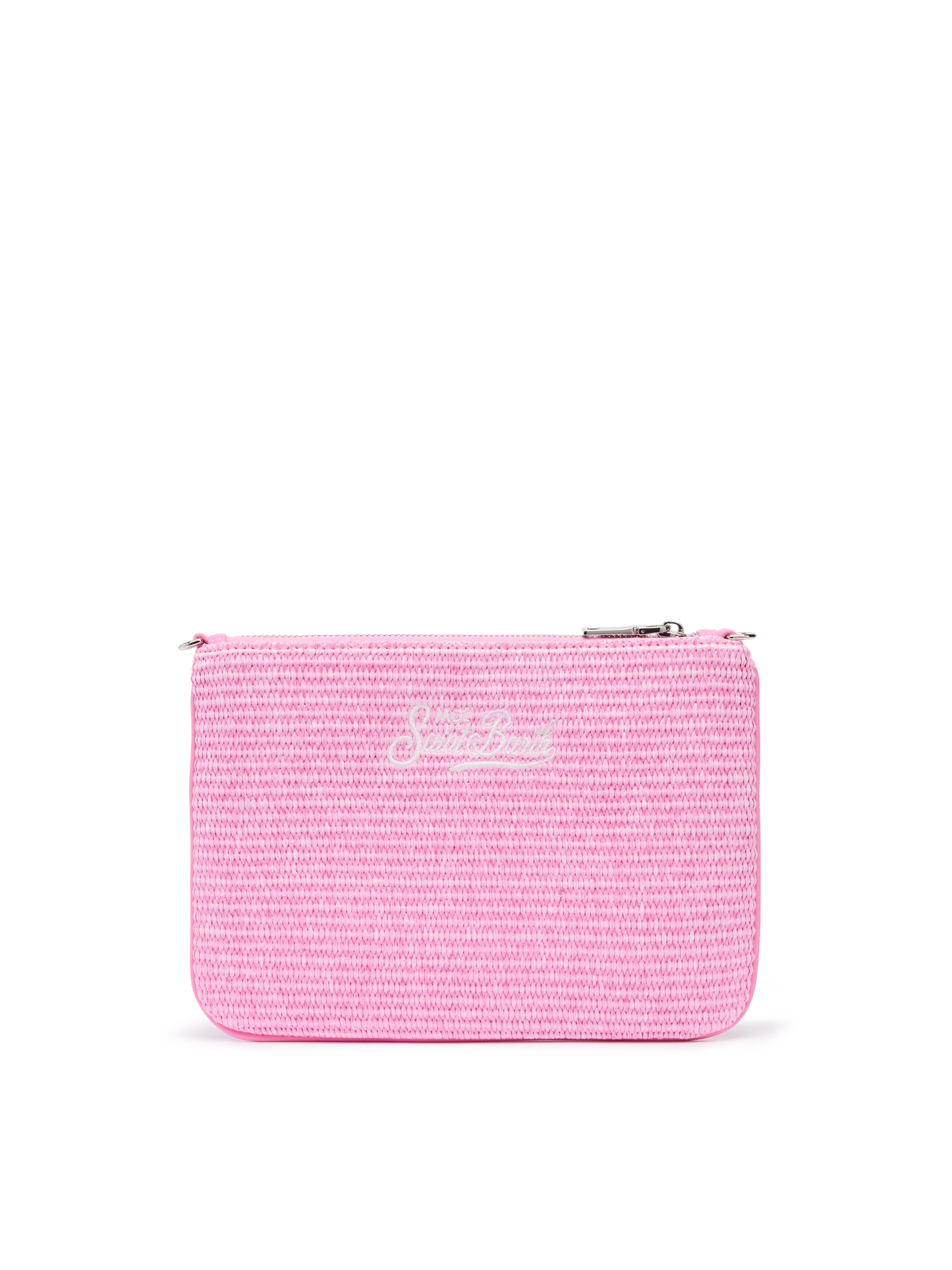 Parisienne Straw effect pouch bag with embroidered logo - MC2 Saint Barth
