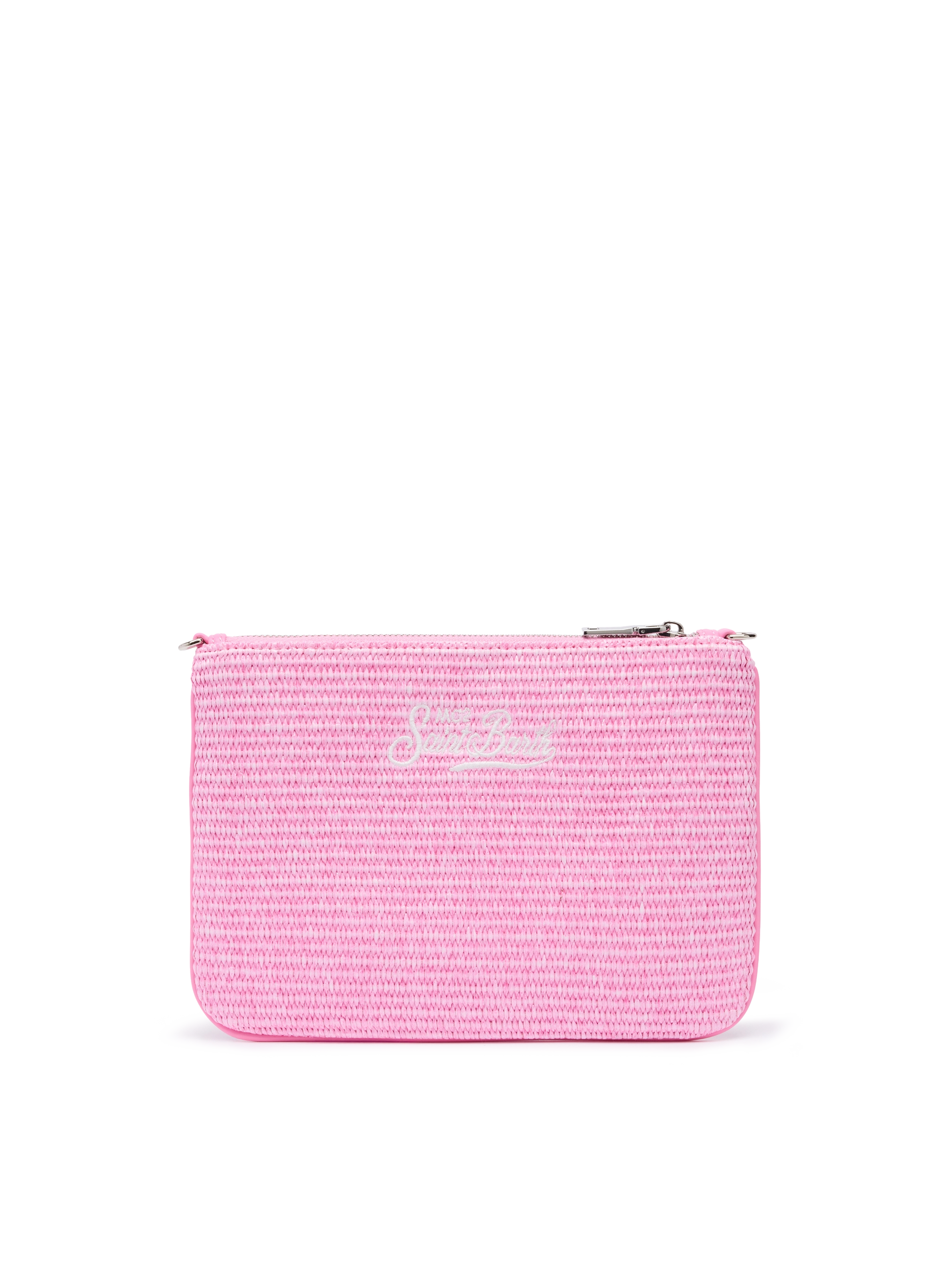 Parisienne Straw effect pouch bag with embroidered logo - MC2 Saint Barth