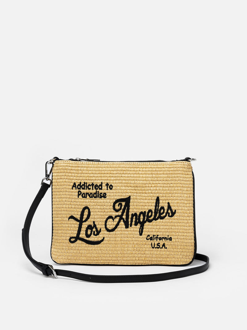 Parisienne-Strohpochette mit Los-Angeles-Stickerei