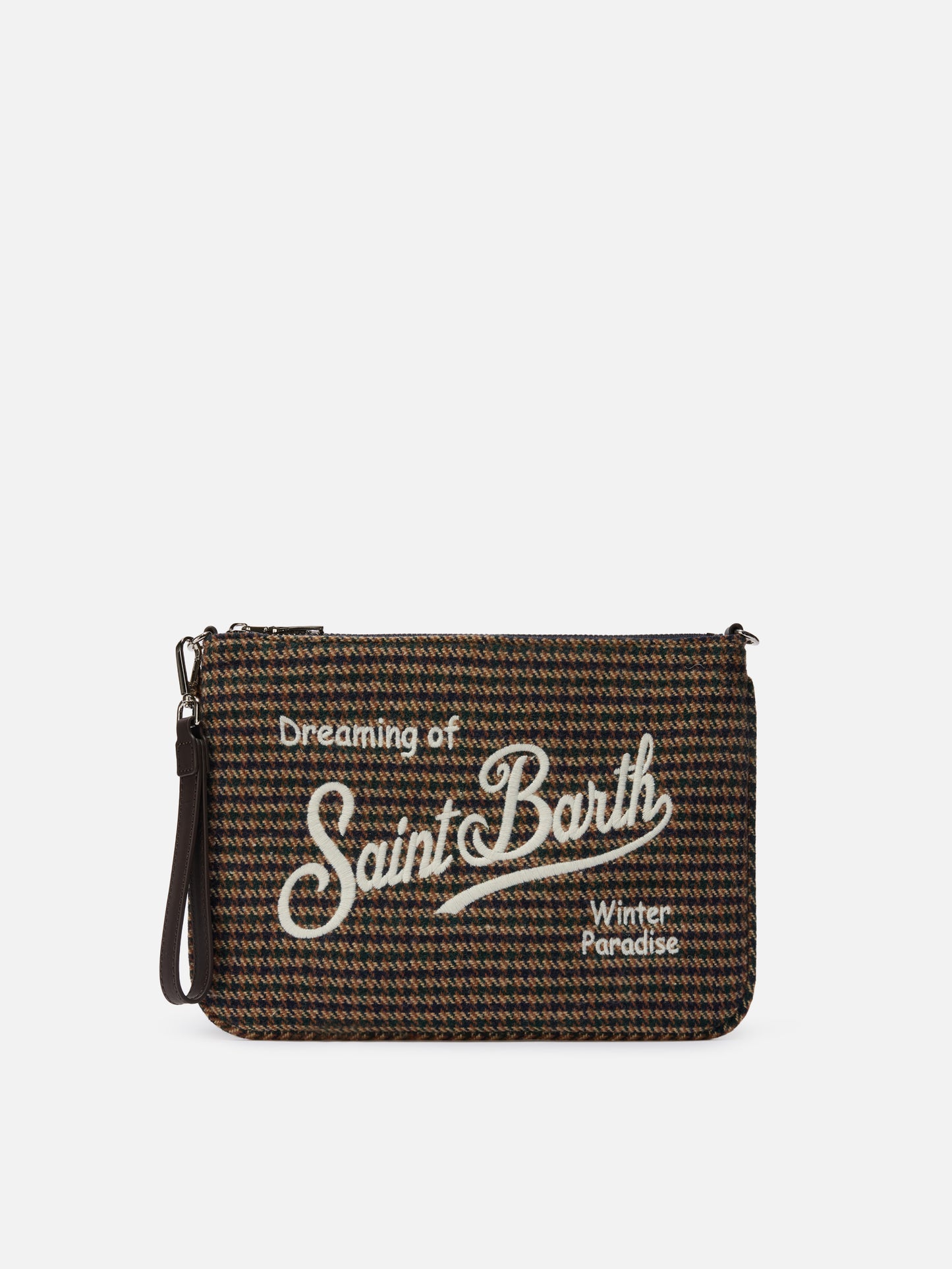 Borsa crossbody Parisienne Wool in misto lana pied de poule