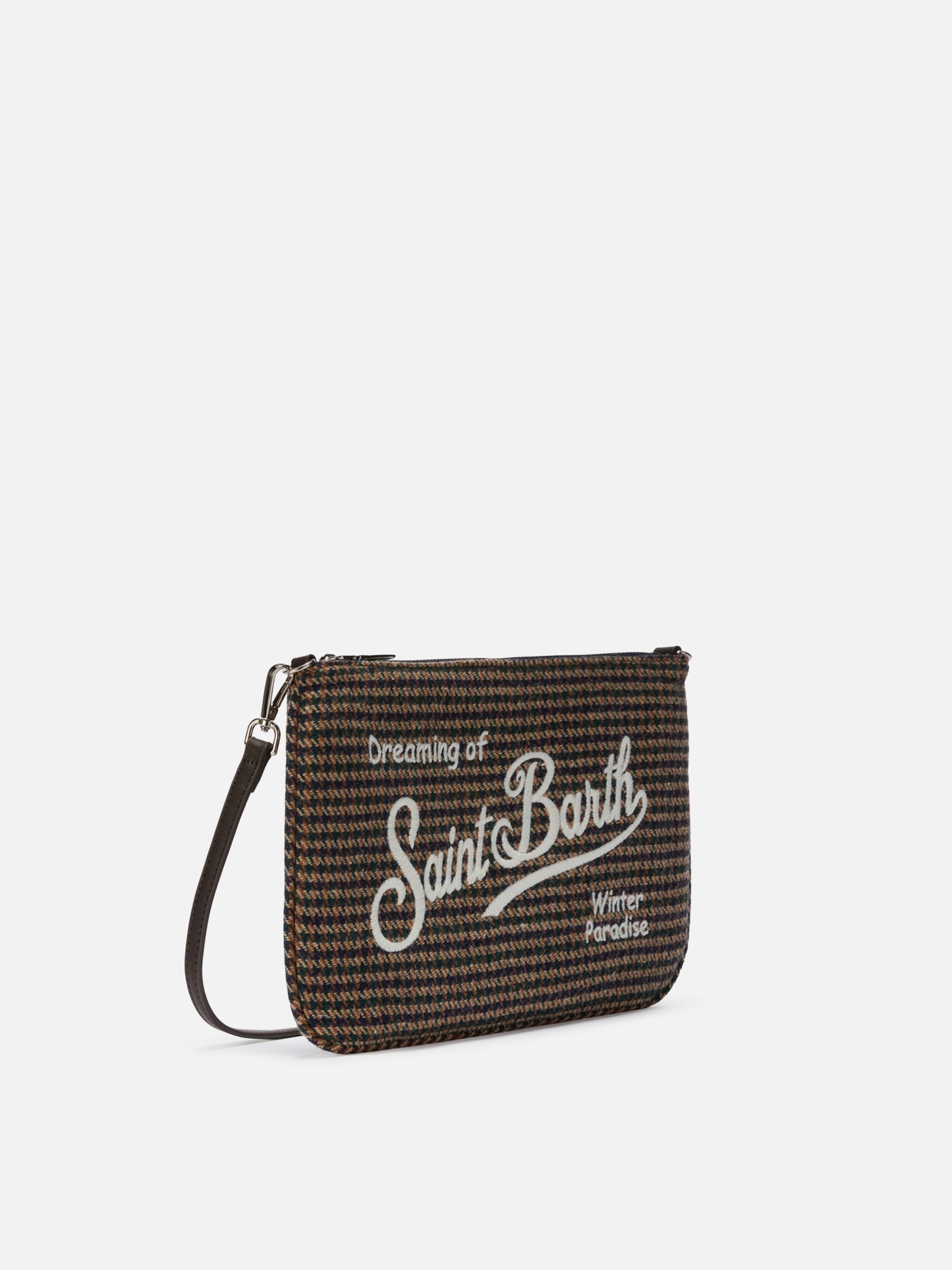 Borsa crossbody Parisienne Wool in misto lana pied de poule