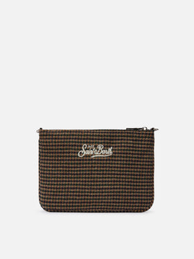 Borsa crossbody Parisienne Wool in misto lana pied de poule