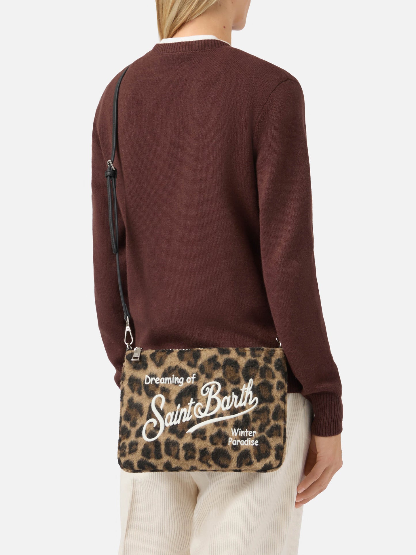Parisienne Crossbody Bag in leopard wool blend