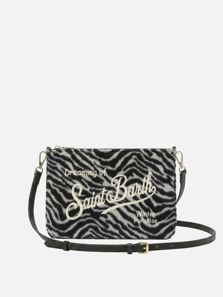 Parisienne Crossbody Bag in zebra wool blend