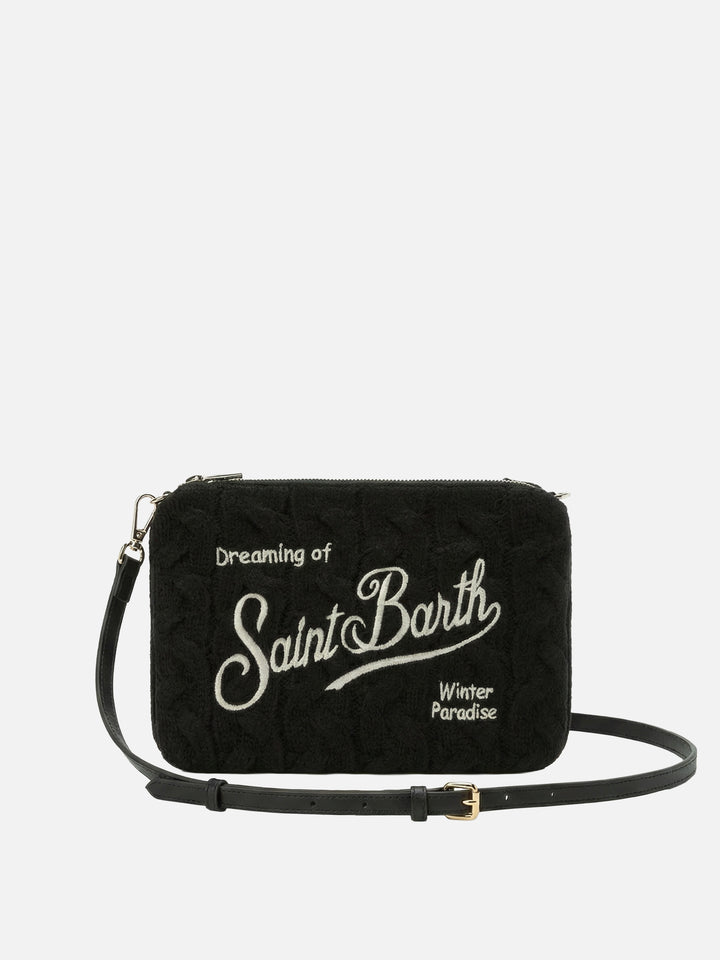 Parisienne Wool Braid Crossbody Bag in black braided wool blend