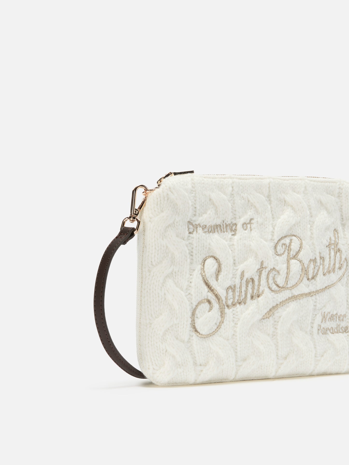 Parisienne Wool Braid Crossbody Bag in white braided wool blend