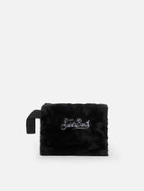 Schwarze Pochette Pareasy aus Pelz mit Saint Barth-Stickerei